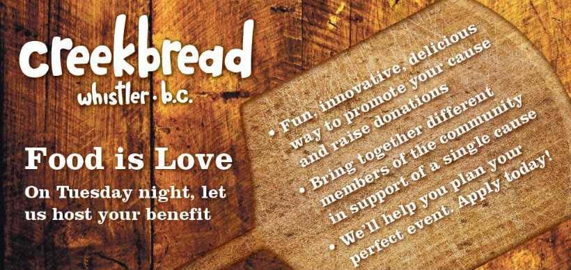 Creekbread Benefit Bake Info